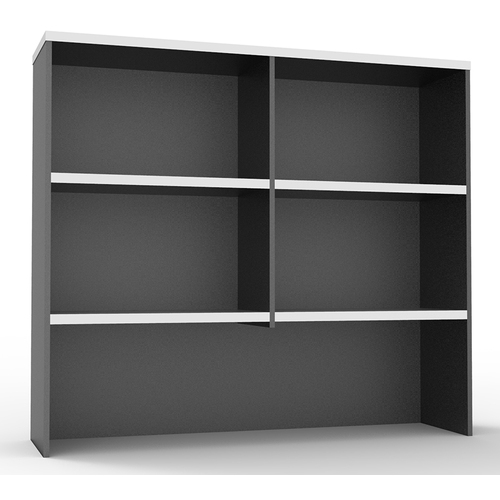 Express Desk Storage Hutch Unit White & Ironstone - 1500mm High