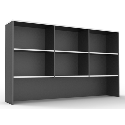 Express Desk Storage Hutch Unit White & Ironstone - 1800mm High
