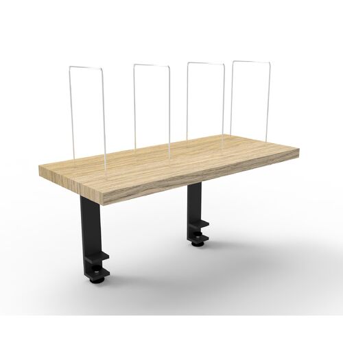 Rapid Infinity Desk Mounted Shelf - Clamp Fixing / Natural Oak & Black Satin