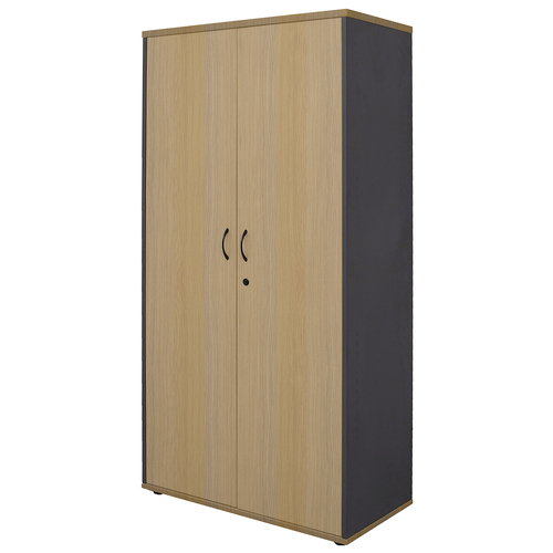 Express Office Storage Cupboard New Oak & Ironstone
