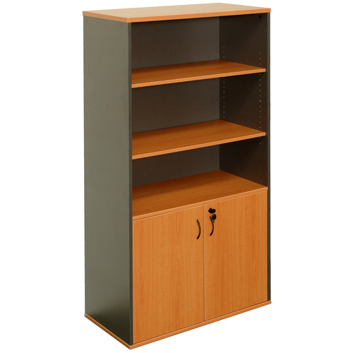 Express Half Door Storage Cupboard - Beech/Ironstone