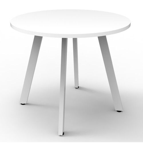 Eternity Round Meeting Table White Frame White Top - 900mm x 730mm