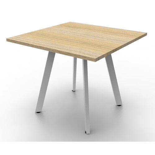 Eternity Square Meeting Table White Frame New Oak Top