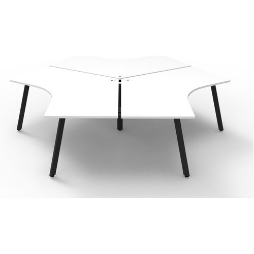 Infinity 120 Degree 3 Person - Eternity Leg - Natural White/Black - Without Screens