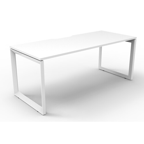 Deluxe Loop Leg Single Desk White Frame White Top [Size: 1500mm x 750mm]