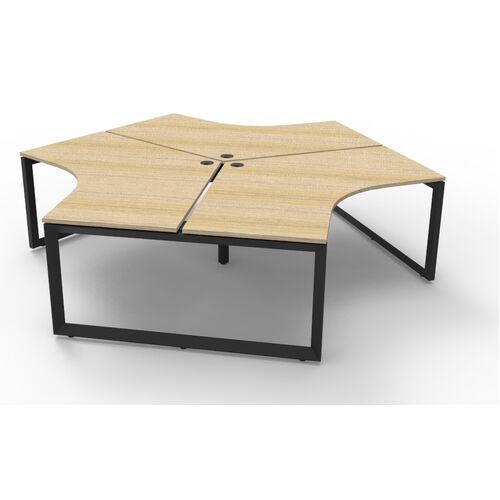 Infinity 120 Degree 3 Person - Loop Leg - Natural Oak/Black - Without Screens