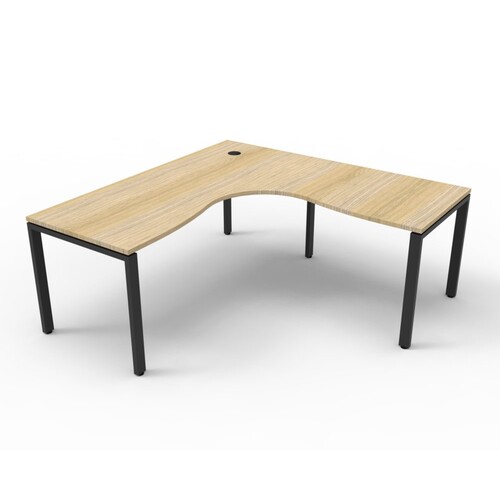 Deluxe Profile Leg Corner Workstation Black New Oak - 1500mm x 1500mm