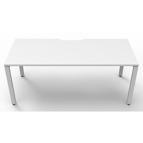 Deluxe Profile Leg Single White Frame White Top -1200mm x 750mm