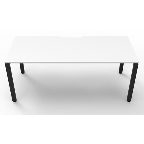 Deluxe Profile Leg Single Black Frame White Top [Size: 1800mm x 750mm]