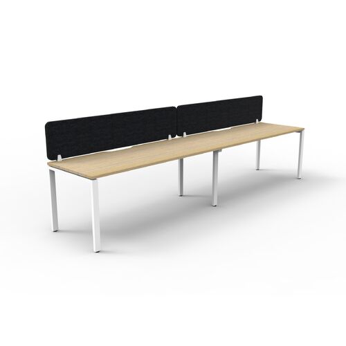 Infinity Single Sided Profile Leg Workstation - 2400mm Wide with Black Scren