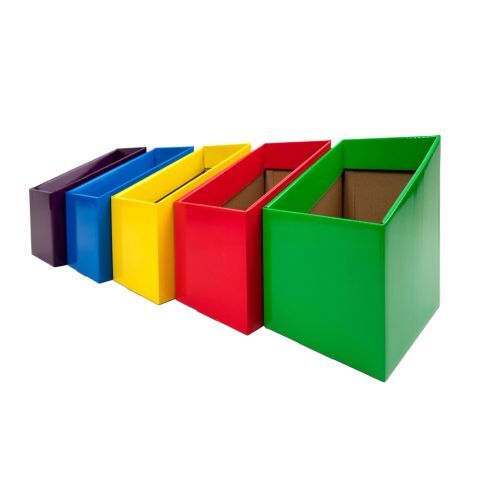 Classroom Book Boxes - Assorted Brights Pack of 5