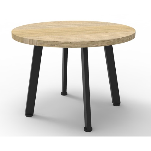 600MM DIA Eternity Coffee Table - Natural Oak/Black