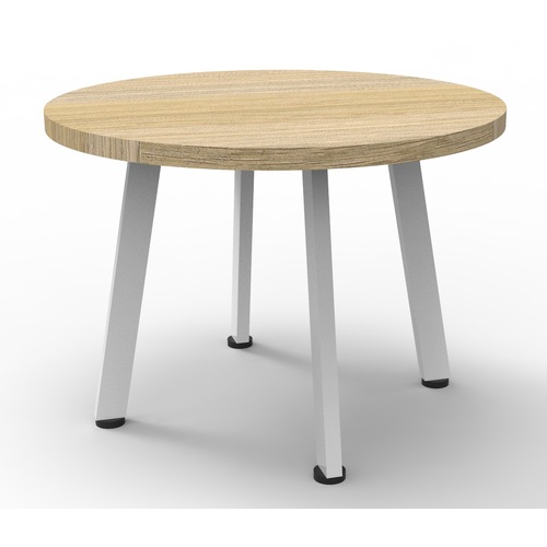 600MM DIA Eternity Coffee Table - Natural Oak/White Satin