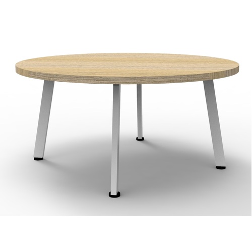 900MM DIA Eternity Coffee Table - Natural Oak/White Satin