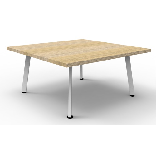 900X900 Eternity Coffee Table - Natural Oak/White Satin