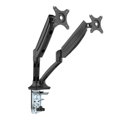 Executive Black Gas Spring Dual Monitor Arm