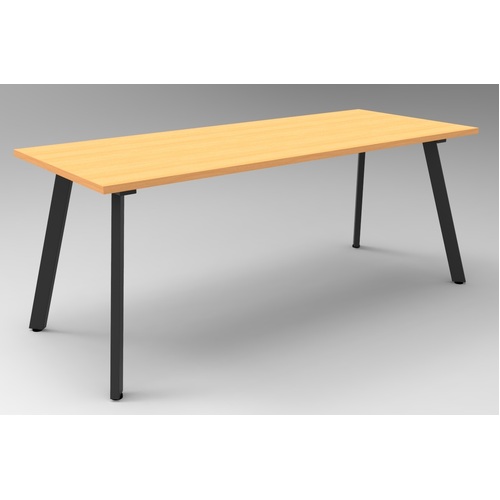 Eternity Meeting Table 1500 x 750mm [Frame Colour: Black] [Top Colour: Beech]