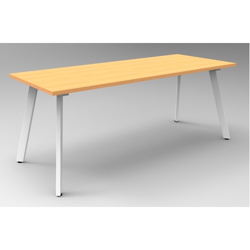 Eternity Meeting Table 1500 x 750mm [Top Colour: Beech] [Frame Colour: White]