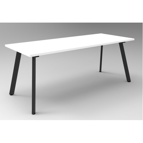 Eternity Meeting Table 1500 x 750mm [Frame Colour: Black] [Top Colour: White]