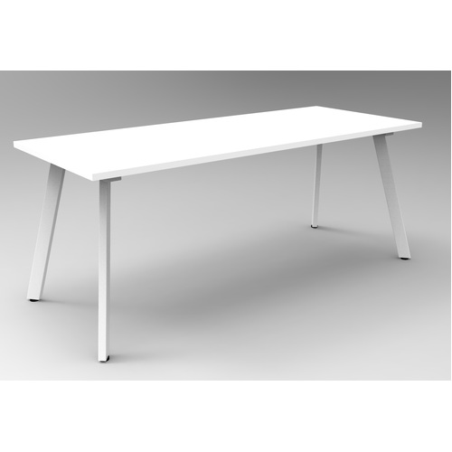 Eternity Meeting Table 1800 x 750 [Frame Colour: White] [Top Colour: White]