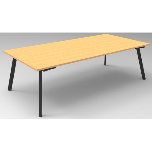 Eternity Meeting Table 2400mm  x 1200mm [Frame: Black] [Top Colour: Beech]