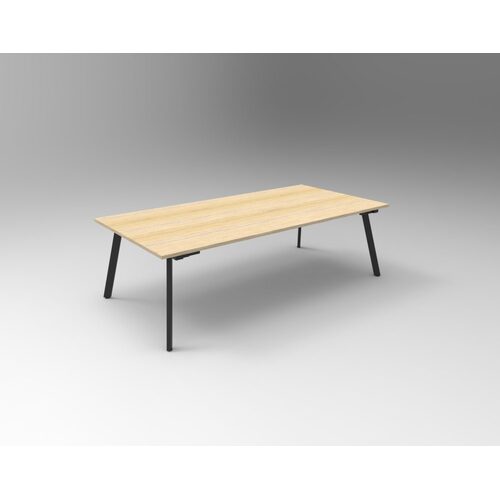 Eternity Meeting Table 2400mm  x 1200mm [Frame: Black] [Top Colour: New Oak]