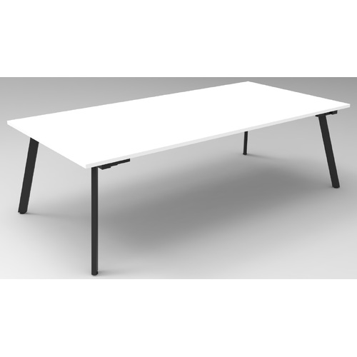Eternity Meeting Table 2400mm  x 1200mm [Frame: Black] [Top Colour: White]
