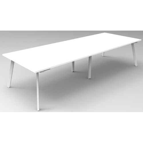 Eternity Meeting Table White Frame White Top  - 3200mm x 1200mm [Frame: White] [Top Colour: White]