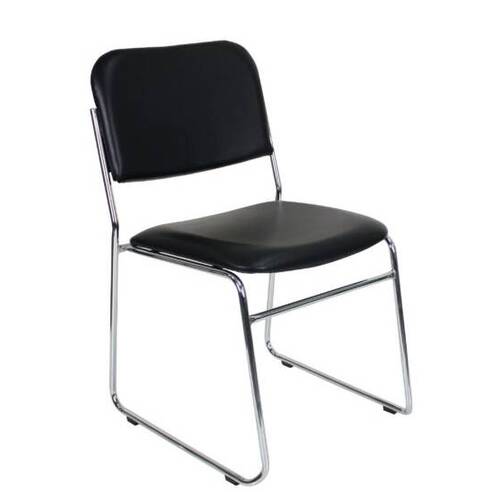 Evo Stackable Visitor Chair-  Black PU