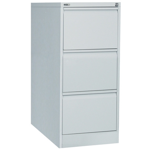 GO Steel Silver Grey Filing Cabinet 3 Drawer