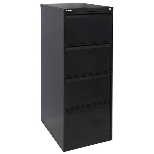 GO Steel Black Filing Cabinet 4 Drawer