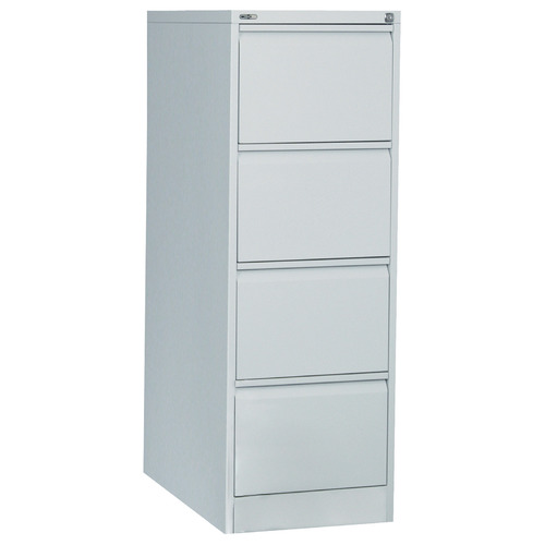 GO Steel Silver Grey Filing Cabinet 4 Drawer 
