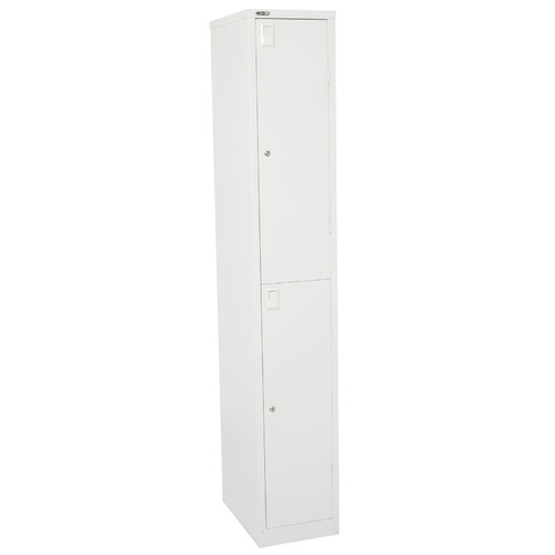 2 Door Metal Storage Locker Silver Grey