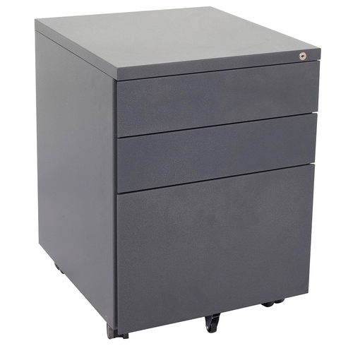 Go Steel Grey 3 Drawer Mobile Pedestal