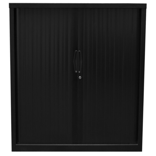 Go Steel Small Black Tambour Storage Cupboard