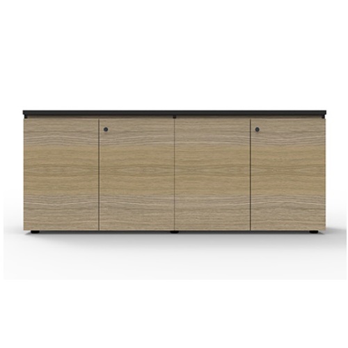 Deluxe Infinity Swing Door Cupboard - Natural Oak 1800mm W x 450mm D x 730mm H Finished In Natural Oak Laminate With Black Rigid Edging