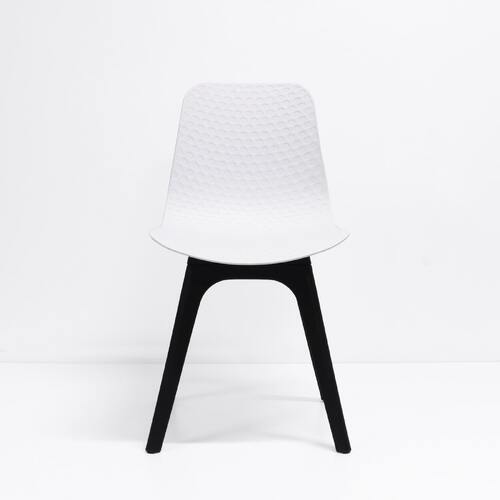 Lucid Visitor Breakout Room Chair - Black Legs White Seat
