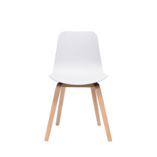 Lucid Visitor Breakout Room Chair - Timber Legs White Seat