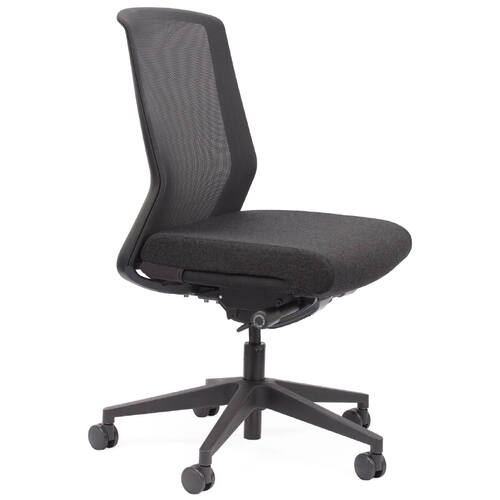 Motion Sync Black Mesh Ergonomic Office Chair Charcoal Grey Seat Cover