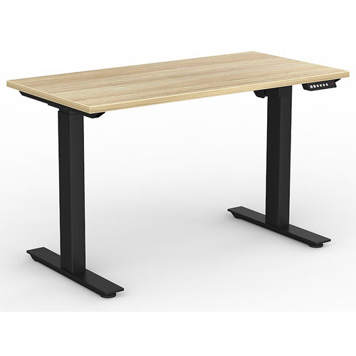 Agile Electric Sit Stand Desk Black New Oak - 1200mm x 600mm