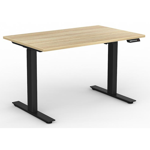 Agile Electric Sit Stand Desk Black New Oak - 1200mm x 750mm