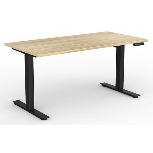 Agile Electric Sit Stand Desk Black New Oak - 1500mm x 750mm