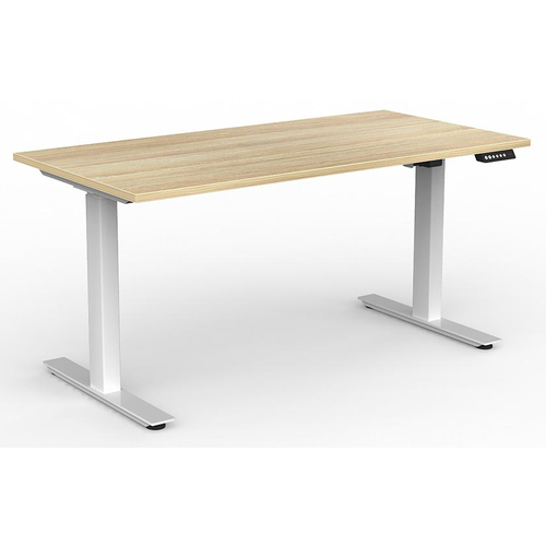 Agile Electric Sit Stand Desk White New Oak - 1500mm x 750mm
