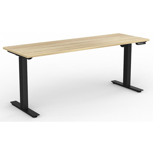 Agile Electric Sit Stand Desk Black New Oak - 1800mm x 600mm