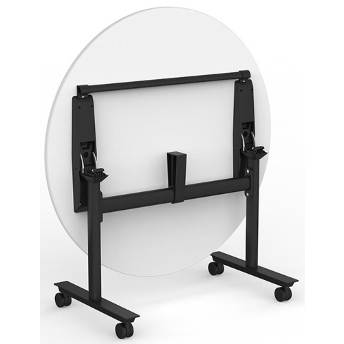 Agile White Round Mobile Flip Top Table