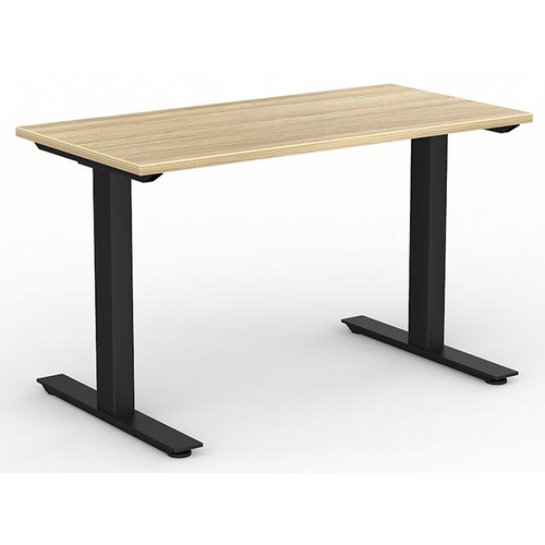 Agile Straight Office Desk Black Frame New Oak - 1200mm x 600mm
