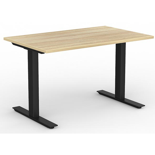 Agile Straight Office Desk Black Frame New Oak - 1200mm x 750mm