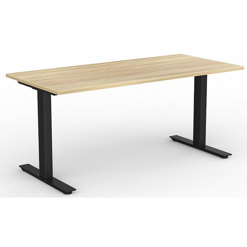 Agile Straight Office Desk Black Frame New Oak - 1600mm x 750mm