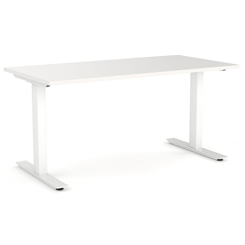 Agile Straight Office Desk White Frame - 1800mm x 800mm (scallop top)