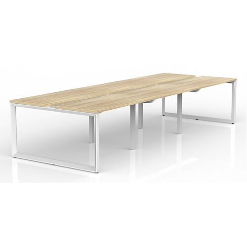 Anvil 6-Person Workstation - 1200 x 600mm per Desk - New Oak / White